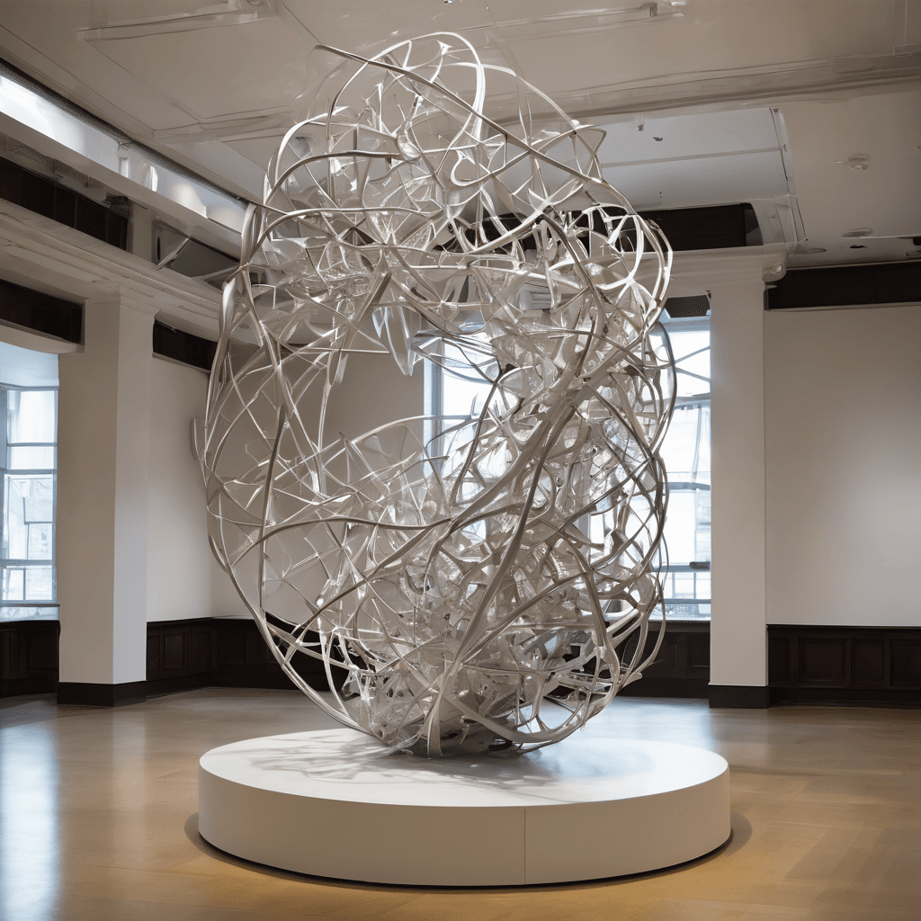 Chaotic dynamics: Sculpture can be created with abstract structures that represent the principles of chaos theory. By highlighting the complexity and unpredictability of chaotic systems, sculpture can show viewers the uncertain and complex nature of the world.